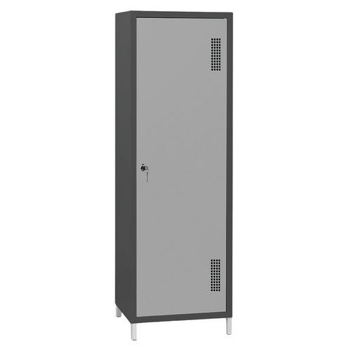 Armoire Penderie-rangement L600 Corps Anthracite Portes Gris 7035