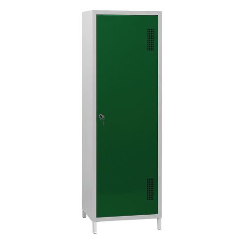 Armoire Penderie-rangement L600 Corps Gris Clair Portes Vert 6029