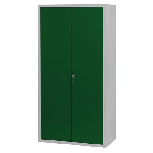 Armoire Penderie-rangement L900 Corps Gris Clair Portes Vert 6029