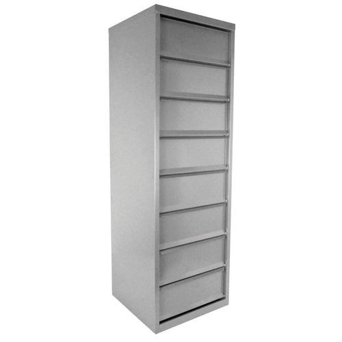 Classeur 8 Clapets Abattants Métal Gris Aluminium