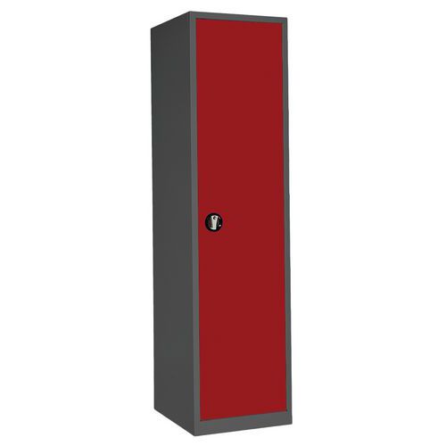 Armoire haute 1 porte battante - 500x580xHt1950 Anthracite/Rouge - Anjou Tolerie