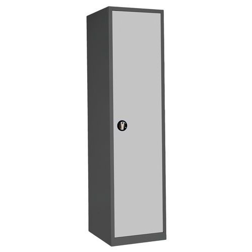 Armoire haute 1 porte battante - 500 x 580 x Ht 1950 Anthracite/Gris clair - Anjou Tolerie