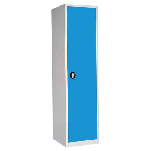 Anjou Tolerie - Armoire haute d'atelier 500x725x1950mm Gris clair/Bleu - 1 porte, 4 tablettes, charge 1000kg, à clé, livrée montée, garantie 7 ans