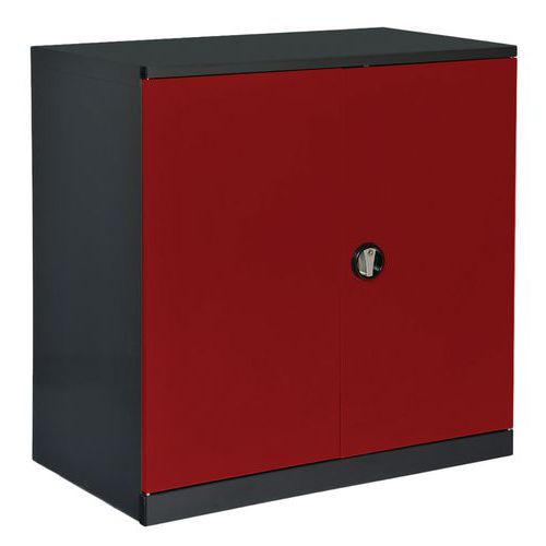 Anjou Tolerie - Armoire Basse Atelier 1000x580xH1000mm - 2 Portes Battantes Rouge/Anthracite - Charge 1000kg - Livrée Montée - Garantie 7 Ans