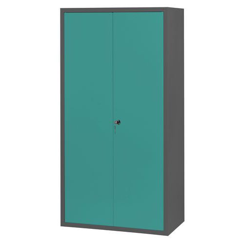 Armoire Penderie-rangement L1200 Corps Anthracite Portes Amande 6027