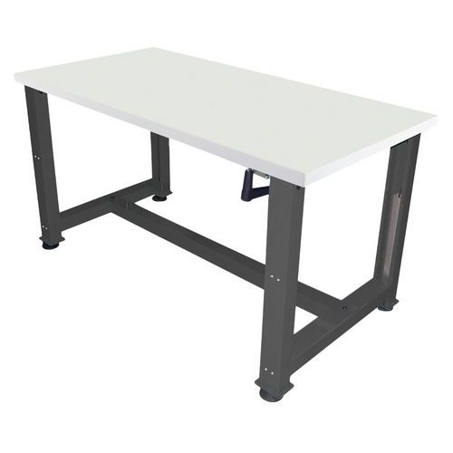 Etabli réglable à manivelle stratifié 1750x750x737/1037 cm Anthracite - Anjou Tolerie