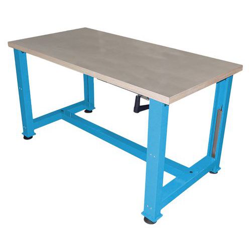 Etabli à manivelle multiplis 1750x750x740/1040 cm Bleu - Anjou Tolerie