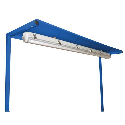 Anjou Tolerie - Réhausse Support Néon pour Établi - 1500 mm Bleu 5012 - Acier Robuste - Mobilier d'Atelier