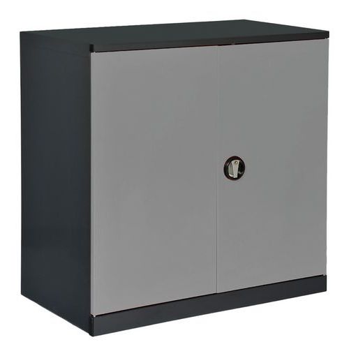 Armoire basse portes battantes - 1250x725xHt1000 Anthracite/Gris clair - Anjou Tolerie