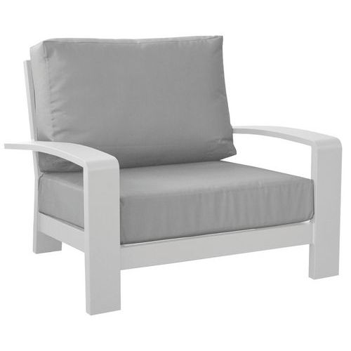 Fauteuil Cordouan Alu/coussin Sunbrella Blanc