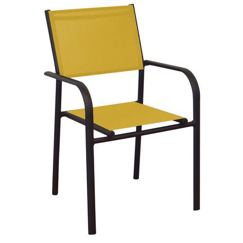 Fauteuil Duca Graphite/moutarde