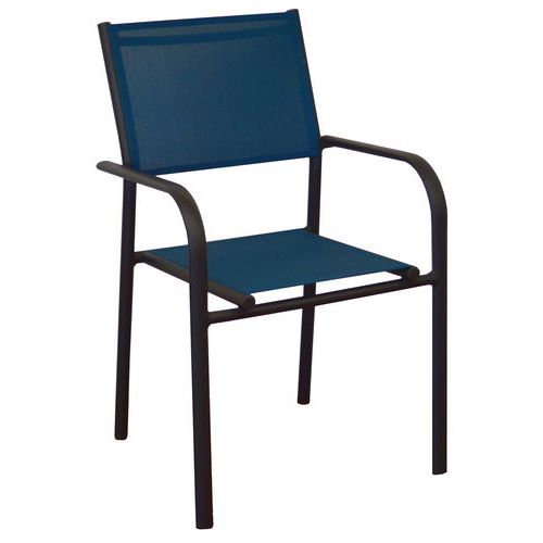 Fauteuil Duca Graphite/bleu