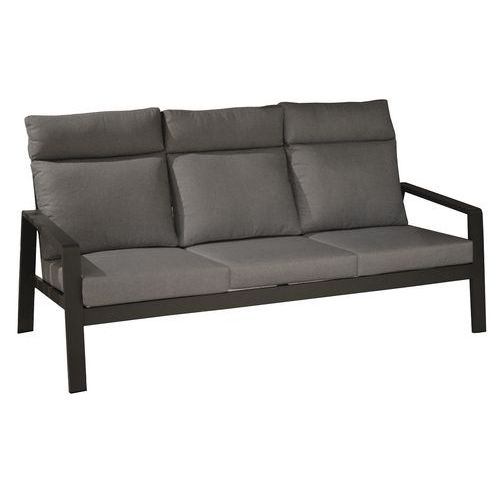 Canape Le Marseille 3 Pl Fixe Avec Coussins Grey/gris