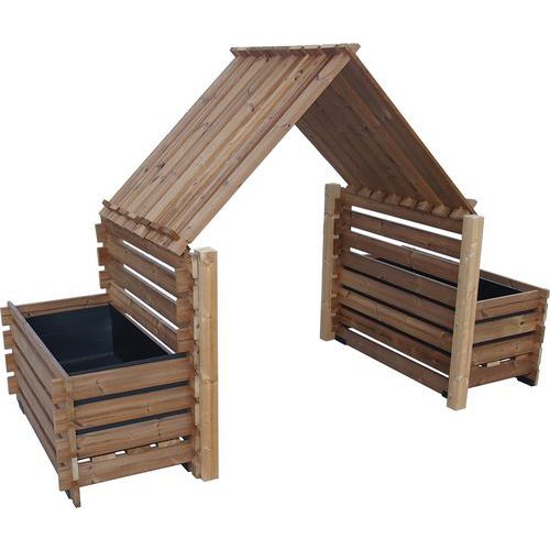 Cabane Végétalisée Réhaussée 2 Bacs 05 M² Pour Plantes Grimpantes