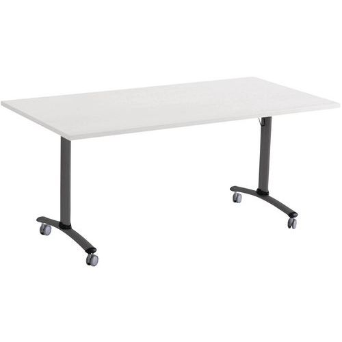 Table Pliante Axe Stratifiée 68x68 Cm Gris/anthracite