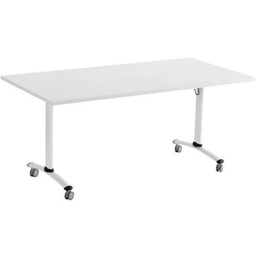 Table Pliante Axe Stratifiée 68x68 Cm Gris/blanc