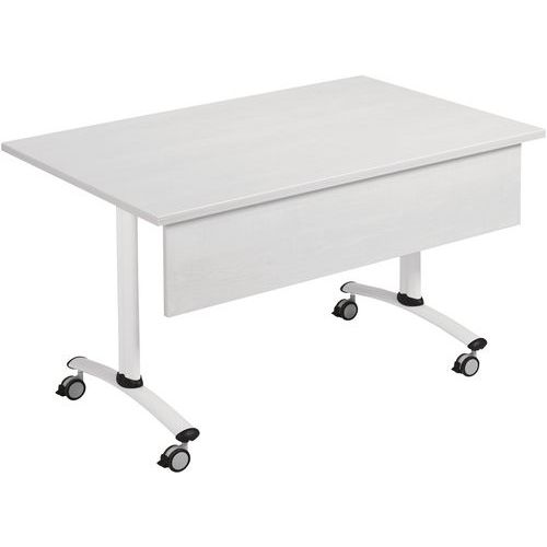 Table Pliante Axe Stratifiée+vdf 80x80 Cm Gris/blanc