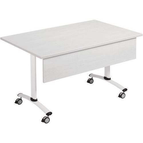 Table Pliante Axe Stratifiée+vdf 140x68 Cm Gris/blanc