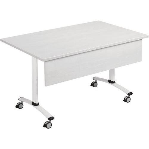 Table Pliante Axe Stratifiée+vdf 160x80 Cm Gris/blanc