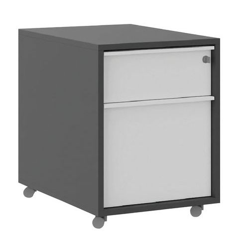 Caisson Mobile Anthra/blanc 1 Tiroir + 1 Tiroir Susp Manutan