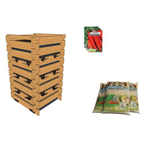 Pack Complet : Tour Culture 61x61x87 Cm - Terreau - Ollas