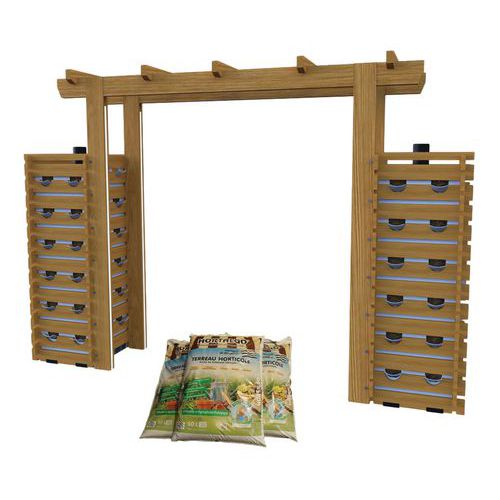 Pack Complet : Pergola Potagère 2 Tours 160 Cm - Terreau