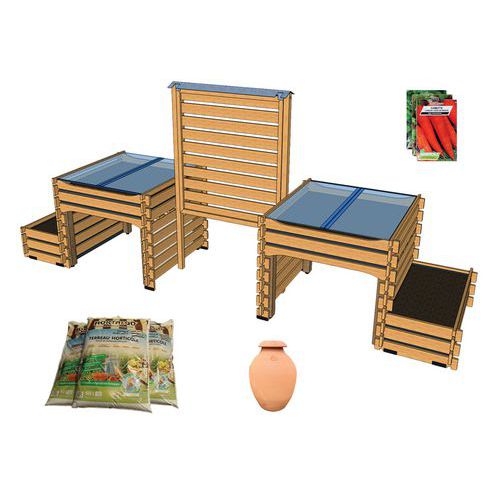 Ensemble Potager Pmr 4m Et Panneau D'affichage Central