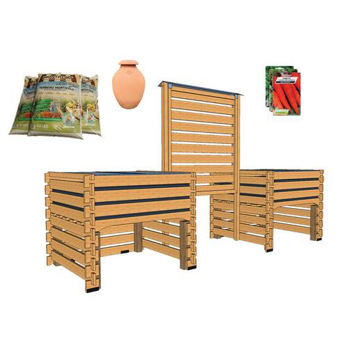 Ensemble 2 Potagers à Hauteur Et Panneau D'affichage