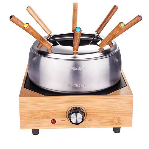 Appareil À Fondue Wood 8 - Inox Et Bois -8 Personnes