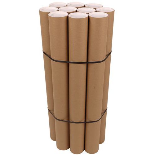 Tube d'expédition A0 Carton Kraft Havane 87cm - Recyclé 95% - Idéal pour documents longs