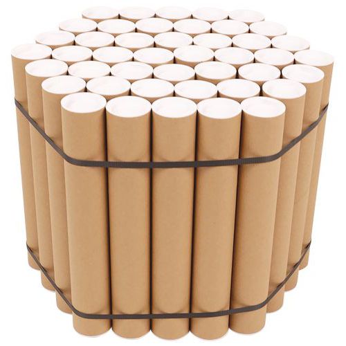 Tube d'expédition en carton kraft A3 - 330x50mm - Recyclé 95% - Idéal pour documents longs
