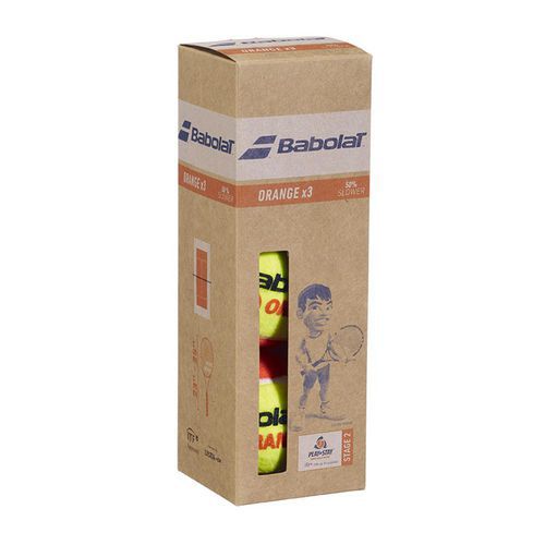 Babolat - Tube 3 Balles de Tennis Kid Jaune/Orange - Initiation Enfant - Certifié ITF