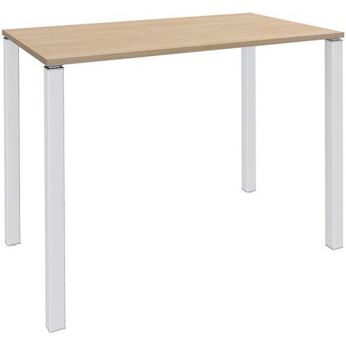 Table Haute 4 Pieds L120xh105xp60cm Chêne Clair/pied Blanc