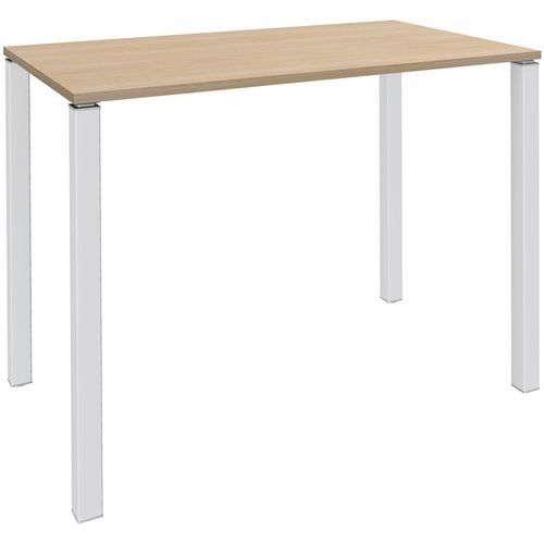 Table Haute 4 Pieds L140xh105xp60cm Chêne Clair/pied Blanc