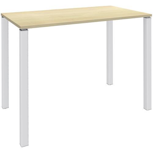 Table Haute 4 Pieds L140xh105xp60cm Erable/pied Blanc