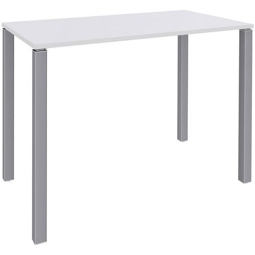 Table Haute 4 Pieds L140xh105xp60cm Blanc/pied Alu