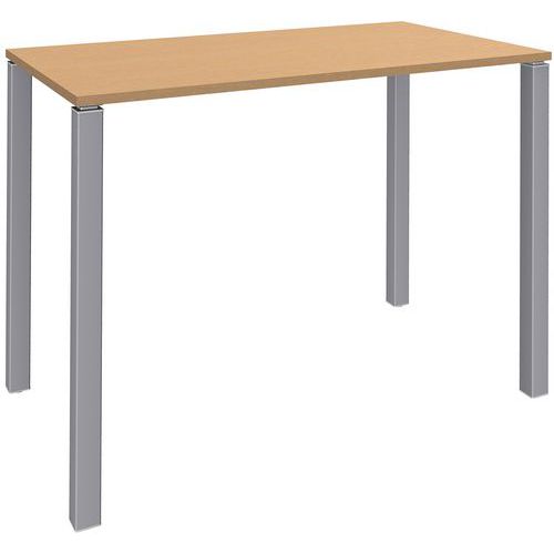 Table Haute 4 Pieds L140xh105xp60cm Hêtre/pied Alu