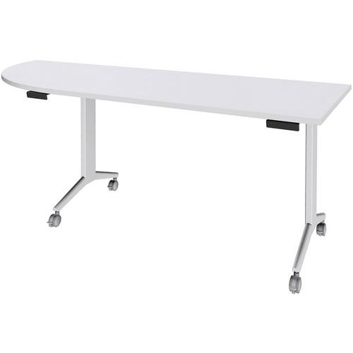 Table 200x80 Cm Angle Gauche Blanc/pied Blanc