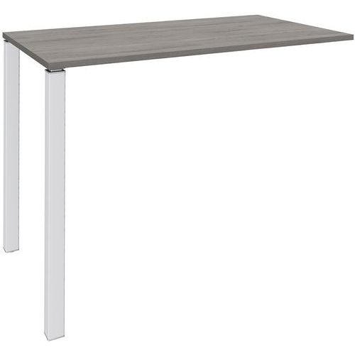 Table Haute 2 Pieds L140xh105xp60cm Chêne Gris/pied Blanc