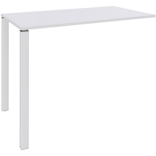 Table Haute 2 Pieds L140xh105xp60cm Blanc/pied Blanc