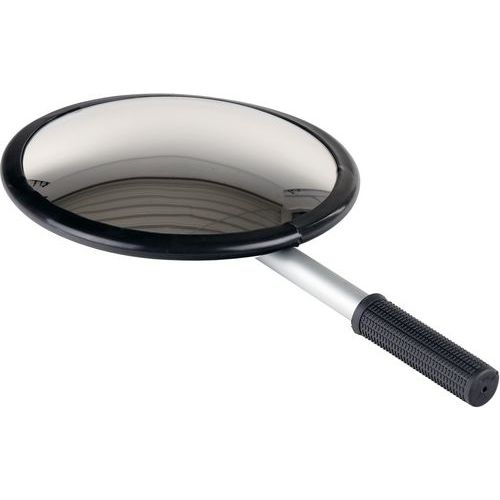 Dancop - Miroir d'inspection rond Ø25 cm - Télescopique 40-110 cm - Acrylique Aluminium - Intérieur/Extérieur