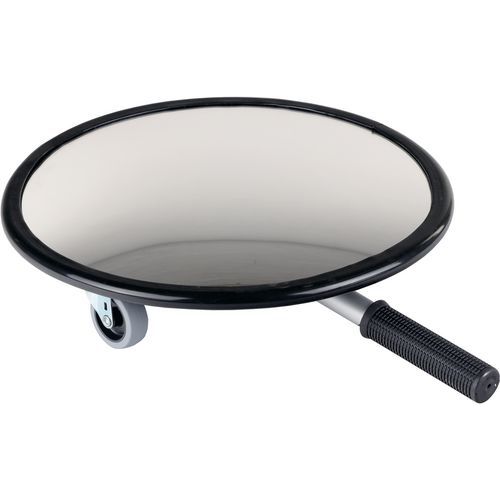 Dancop - Miroir d'inspection rond Ø35 cm avec roues - Aluminium et Acrylique - Longueur manche 40-110 cm - Intérieur/Extérieur