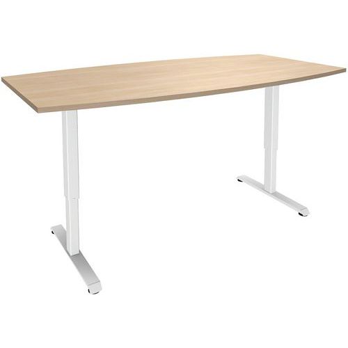 Table Tonneau Ã‰lectrique L200xp100 Chêne Clair/blanc