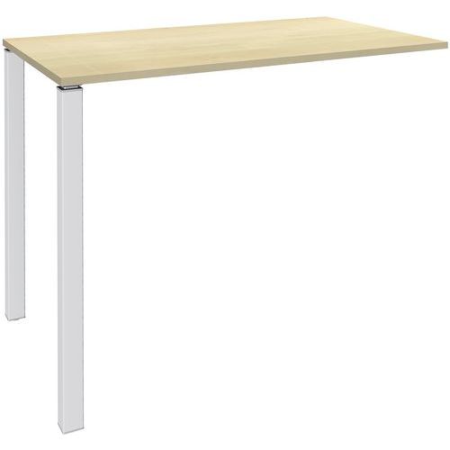 Table Haute 2 Pieds L120xh105xp60cm Erable/pied Blanc