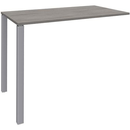 Table Haute 2 Pieds L120xh105xp60cm Chêne Gris/pied Alu