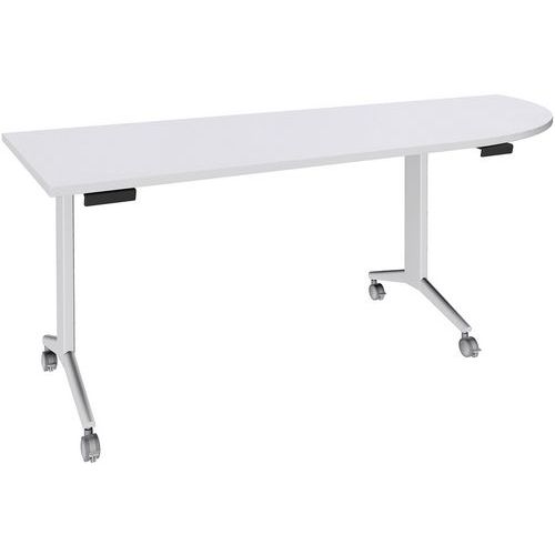 Table 200x80 Cm Angle Droit Blanc/pied Blanc