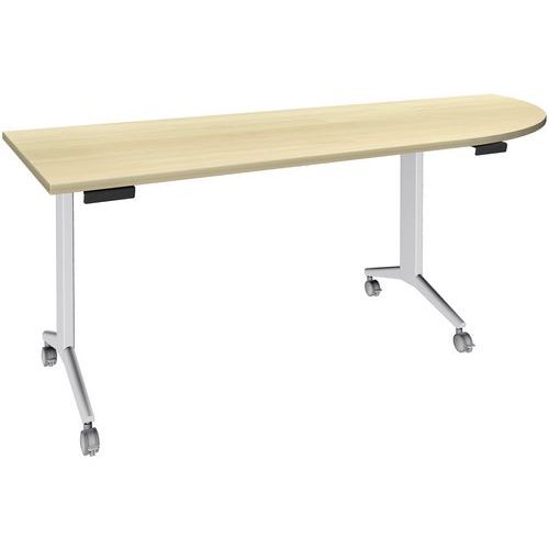 Table 200x80 Cm Angle Droit Ã‰rable/pied Blanc
