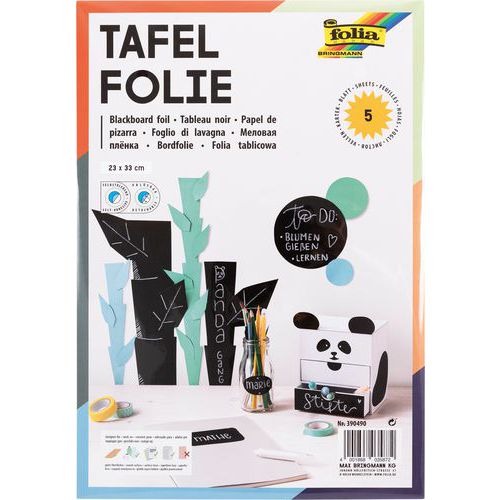 Feuille ardoise adhésive 23x33 cm effaçable à sec - Idéal pour notes et dessins