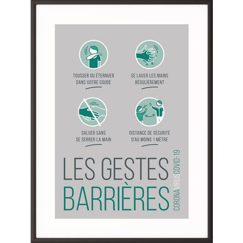 A783784 Cadre D'affichage Gestes Barrieres Format A4 - Paperflow