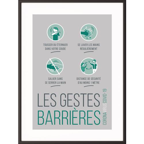 Cadre D'affichage Gestes Barrieres Format 50x70 - Paperflow
